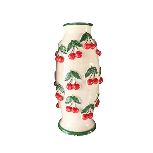 Les Ottomans MENV09 vase keramik håndmalet kirsebær