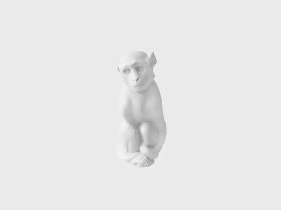 Nymphenburg Abe porcelænsfigur hvid biskuit