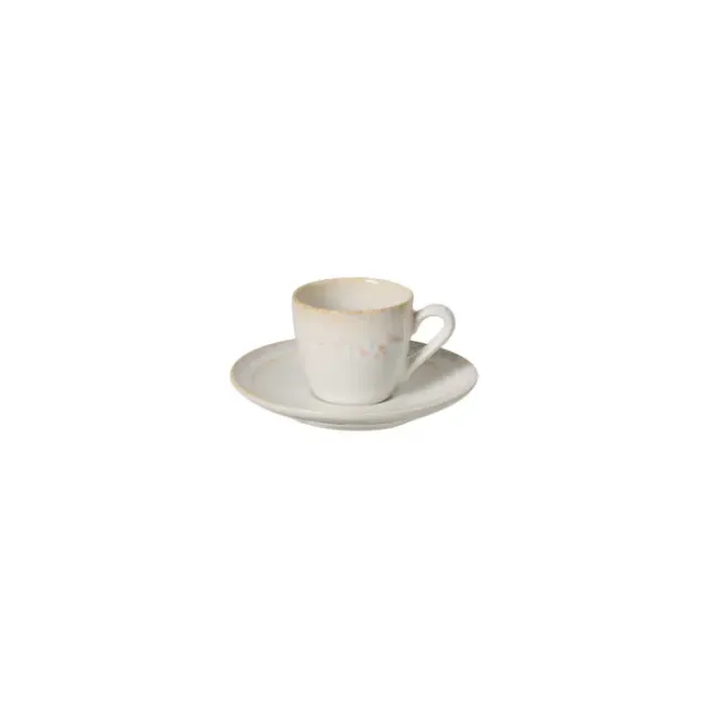 Costa Nova Taormina kaffekop med underkop hvid blank