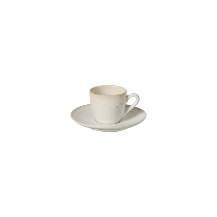 Costa Nova Taormina kaffekop med underkop hvid blank