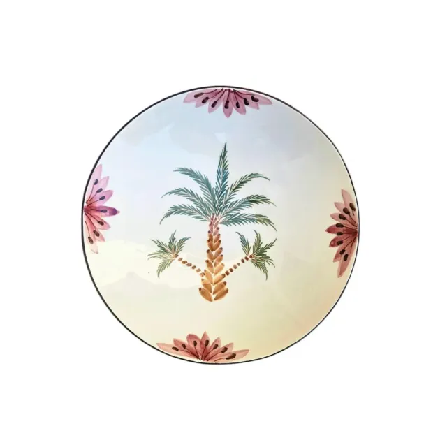 Les Ottomans Dates Tree pastatallerken keramik rosa håndmalet