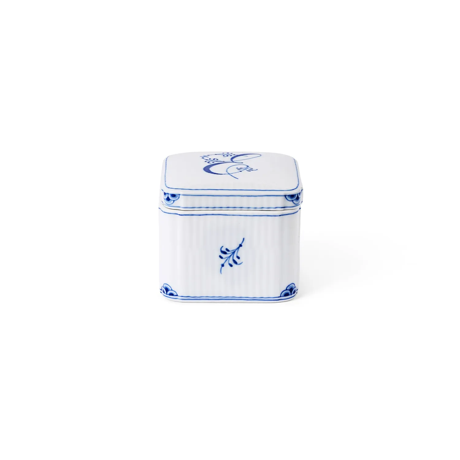 Kgl. Porcelæn Alfabet bonbonniere E 13 cl håndmalet