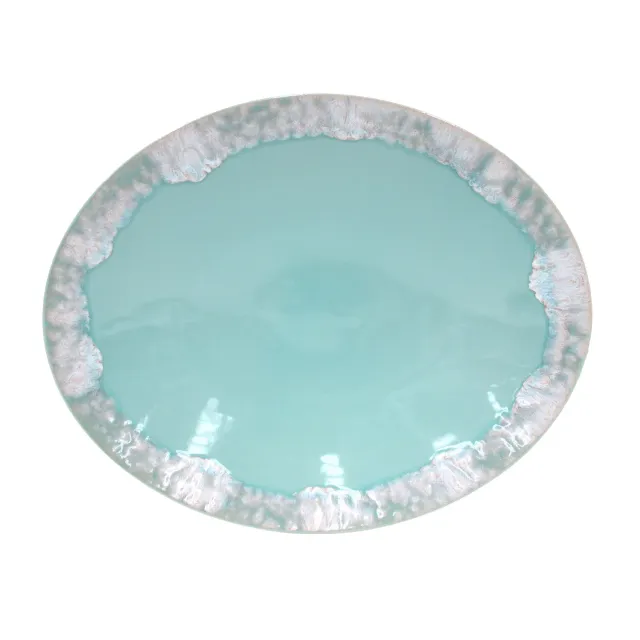 Costa Nova Taormina ovalt fad aqua blå blank glasur